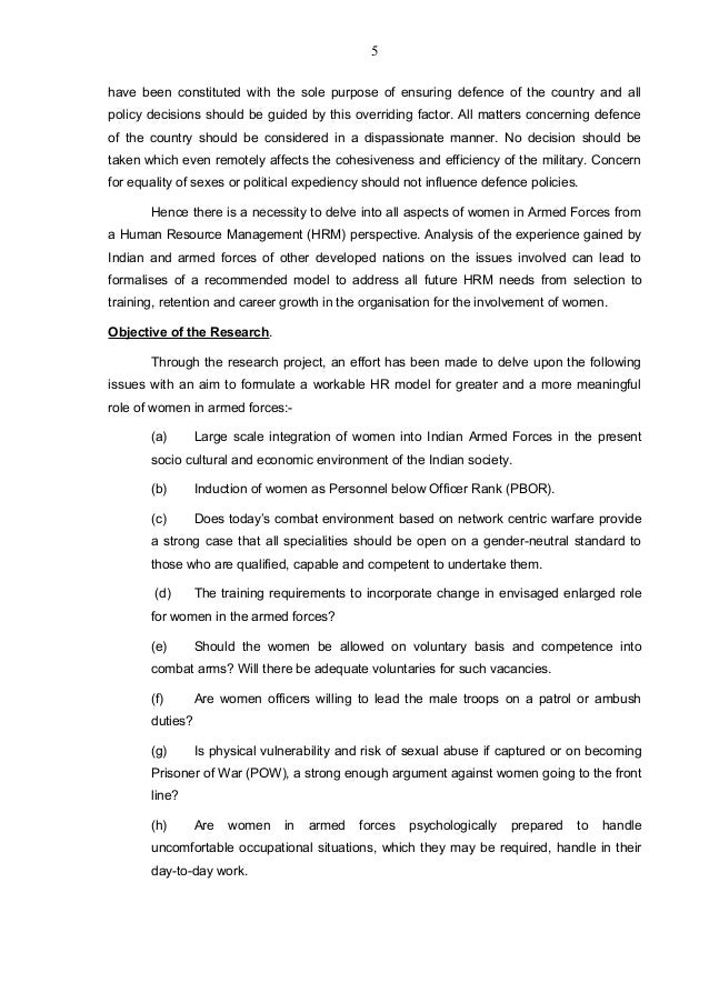 thesis for women in the military women shouldn t be in military